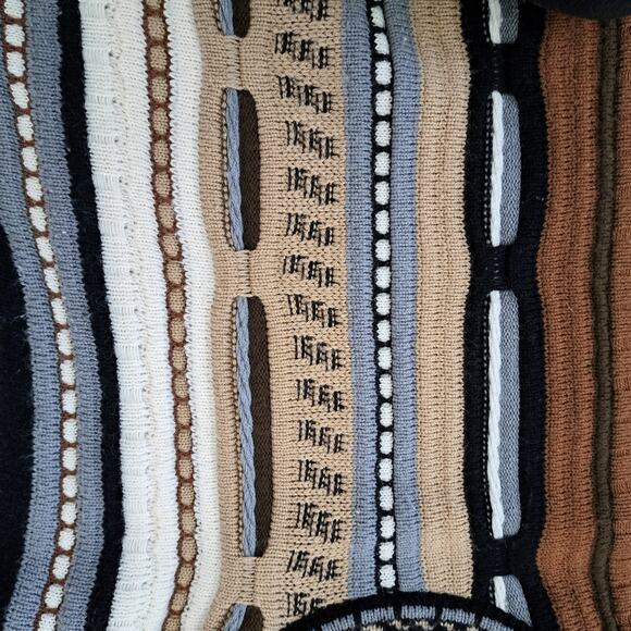 Vintage Alan Stuart 3D Textured Knit Sweater L Large 90s Cosby Coogi Style USA - Picture 6 of 8